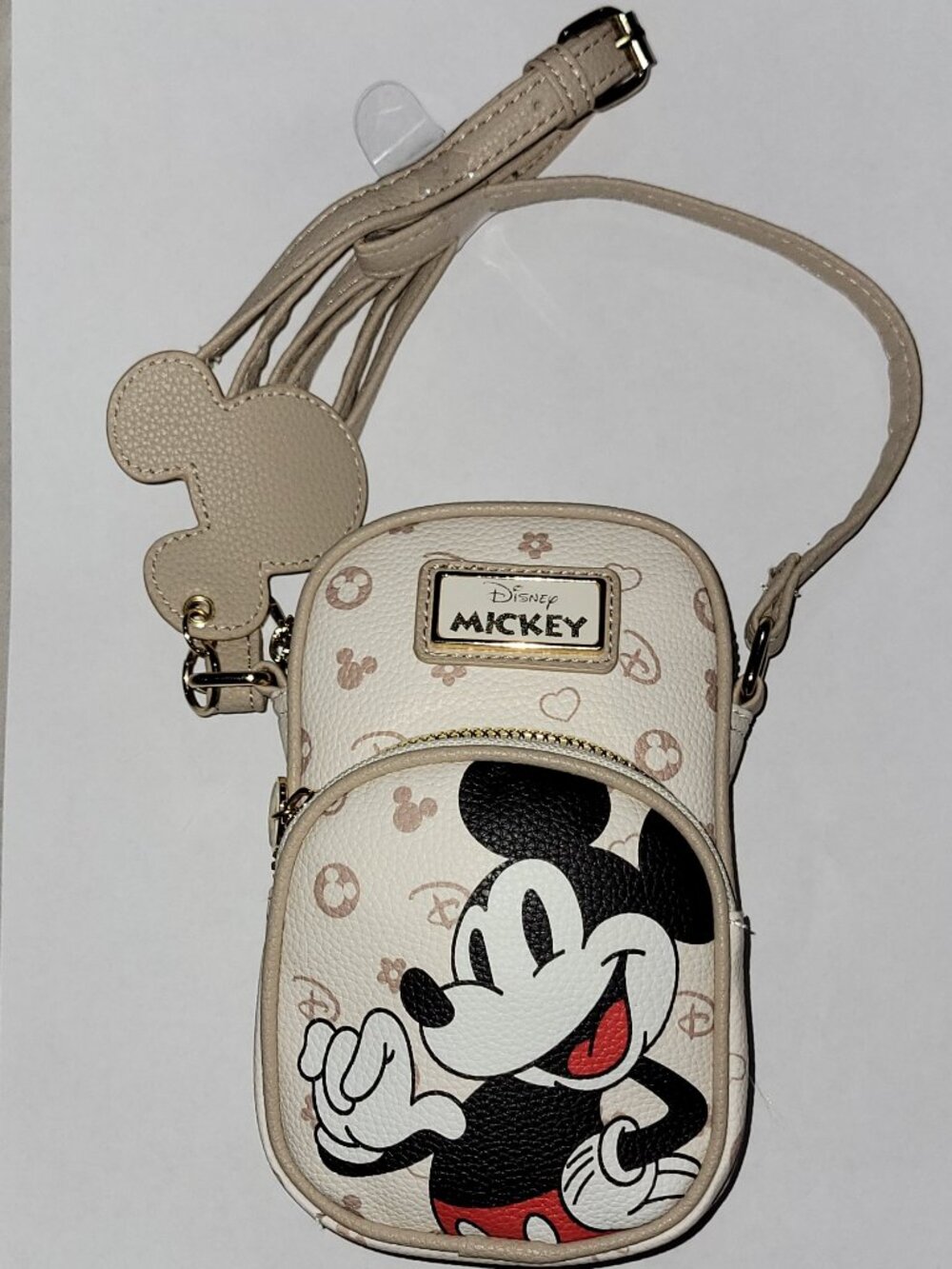 NEW Disney x Primark Mickey Mouse Crossbody Bag Cream Tan Neutral Icon Design